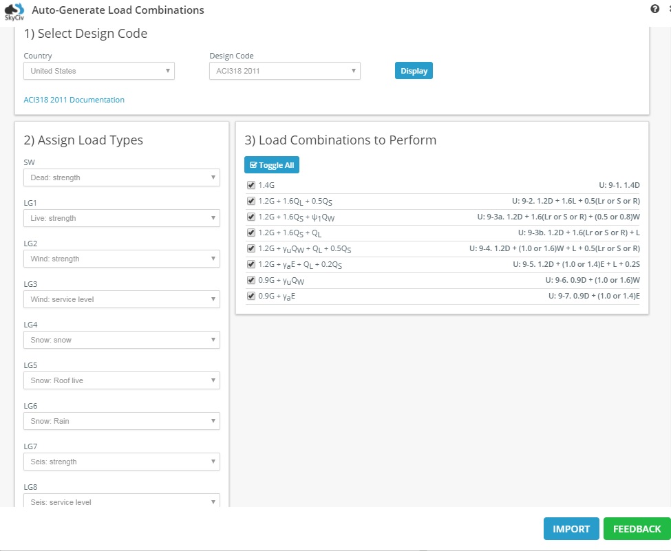 aci 318 11 load combinations