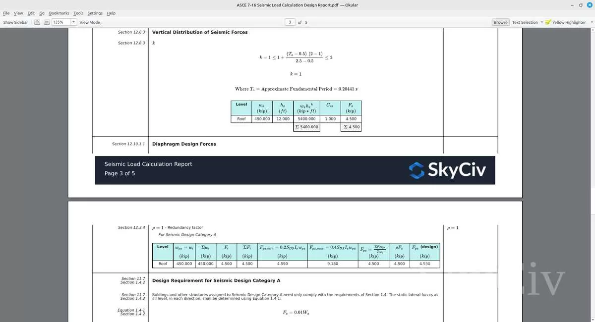 ASCE 7-16 Seismic Load Detailed Report