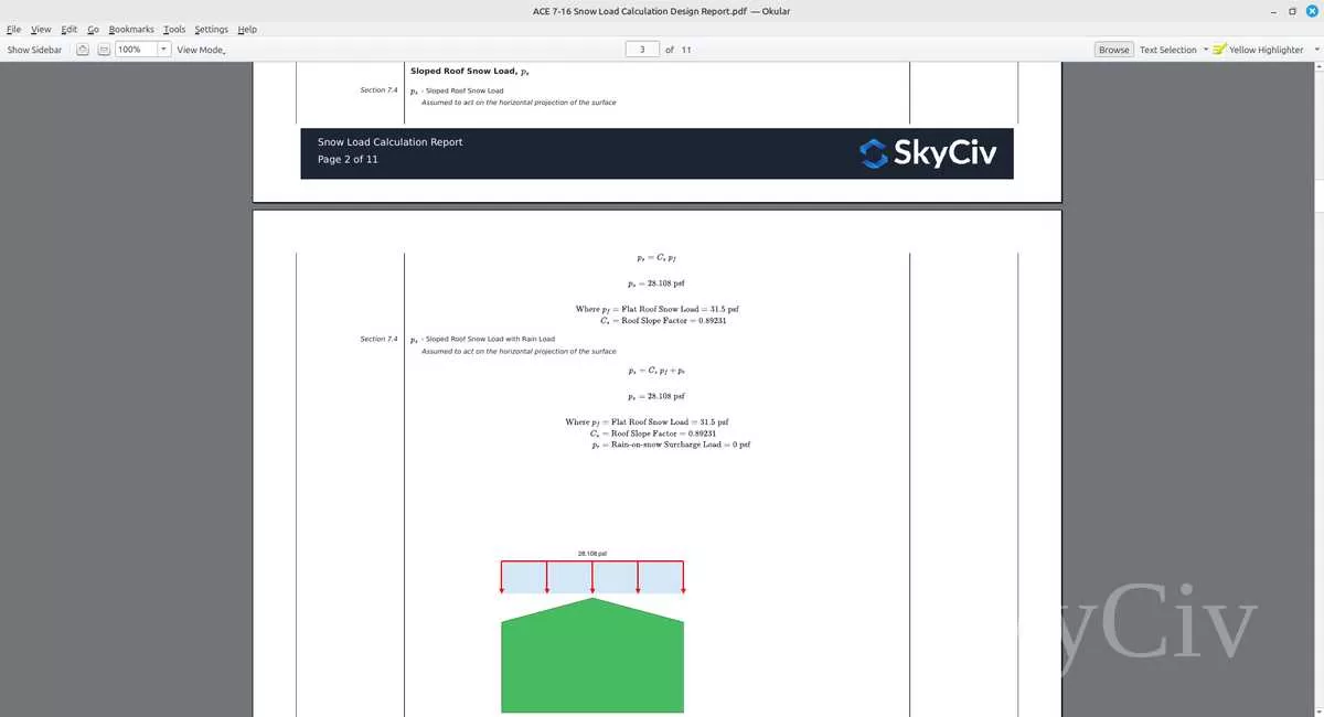 ASCE 7-16 Snow Load Detailed Report