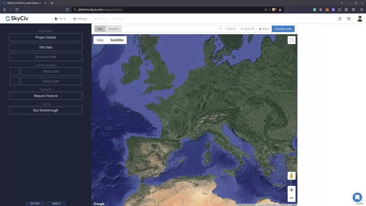 SkyCiv Load Generator UI