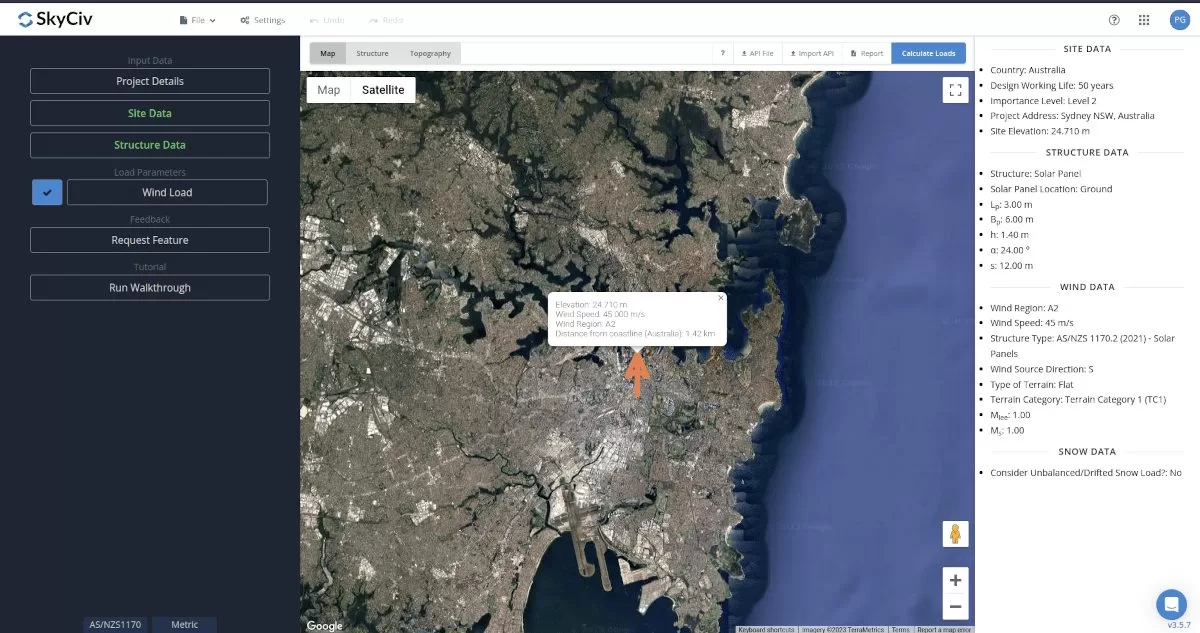 AS/NZS 1170.2 Wind Load Calculation