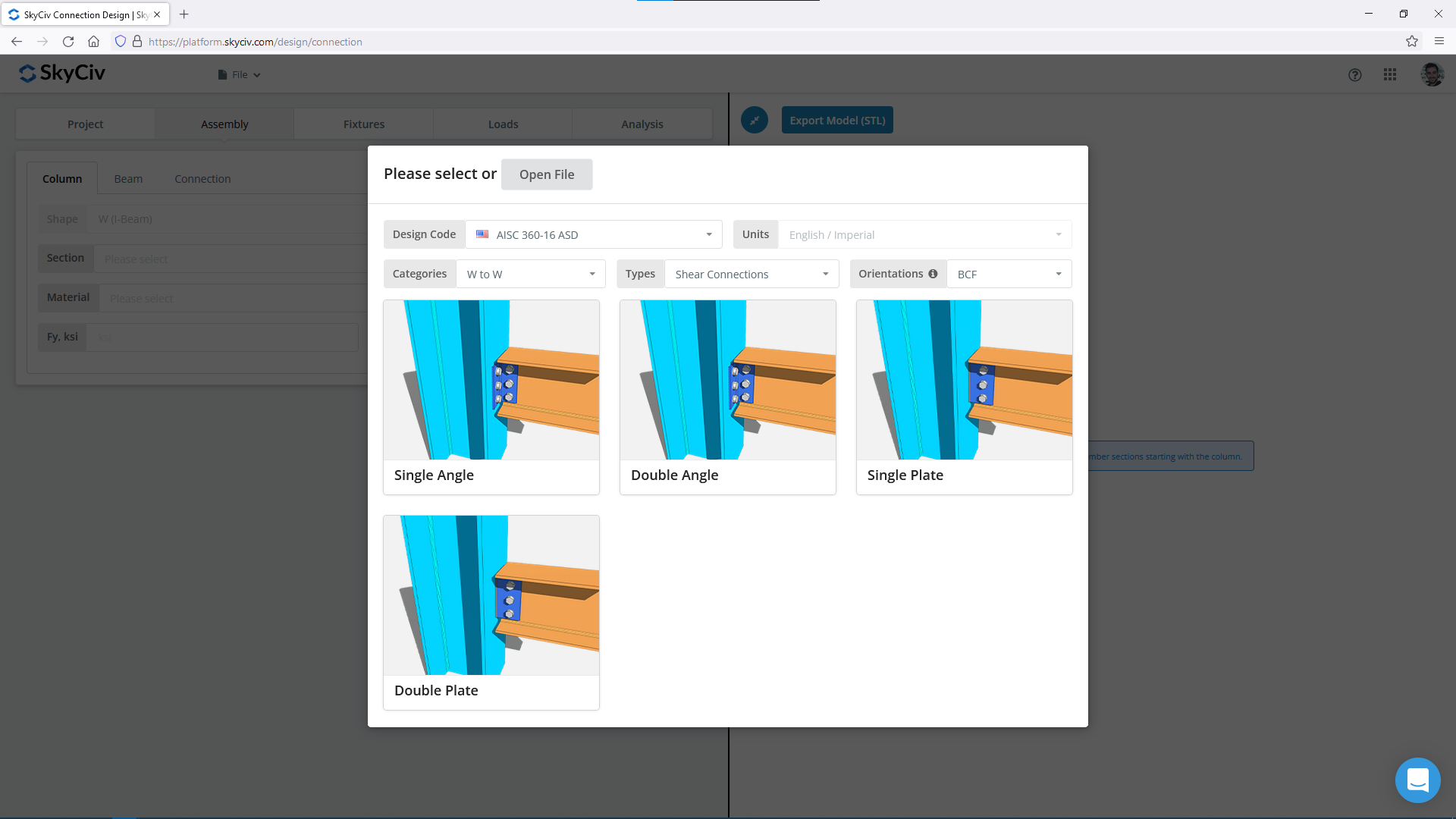 SkyCiv Connection Design SkyCiv Steel Connection Design Software