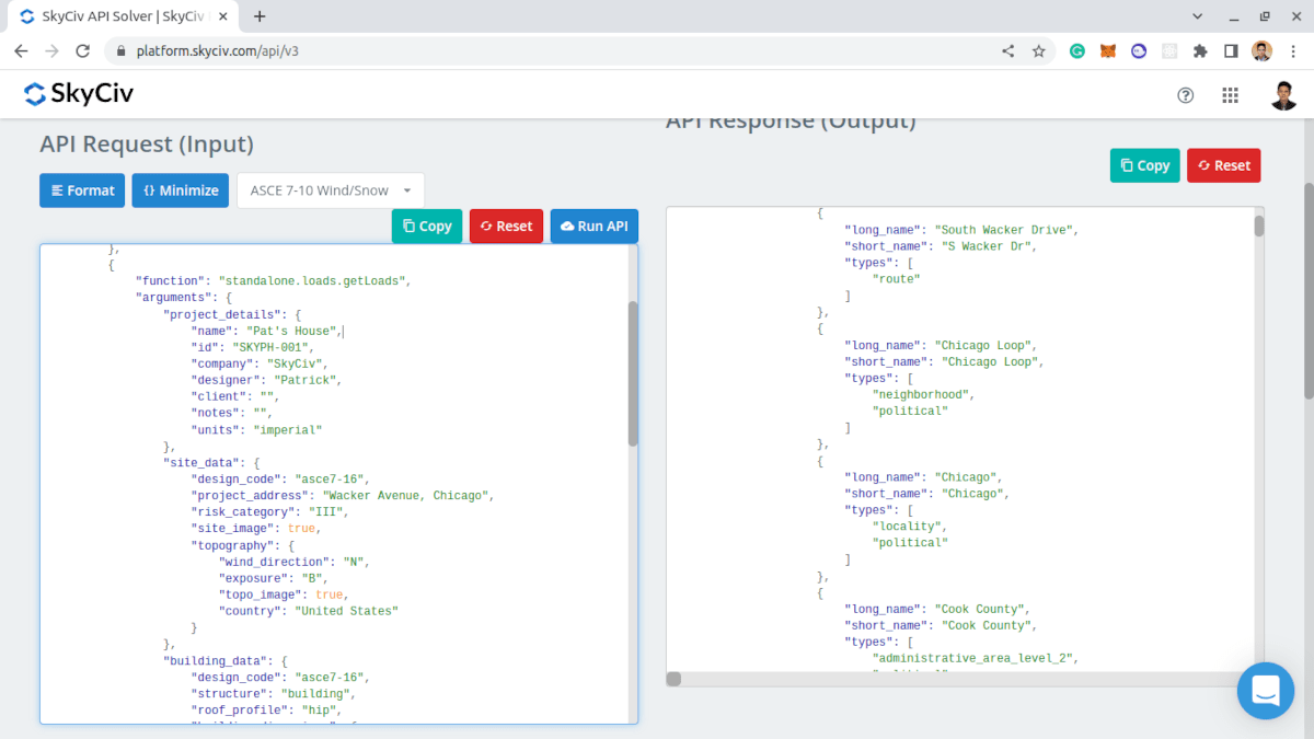 SkyCiv Load Generator API SkyCiv Load Generator API Sandbox