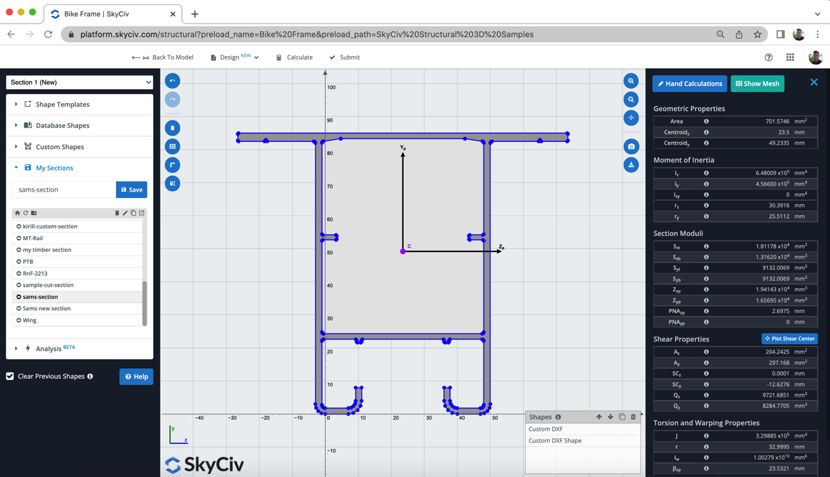 section-builder-import-custom-dxf SkyCiv Section Builder