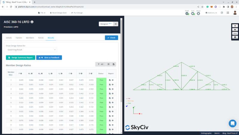 Roof truss design optimized result, Roof Truss Design 