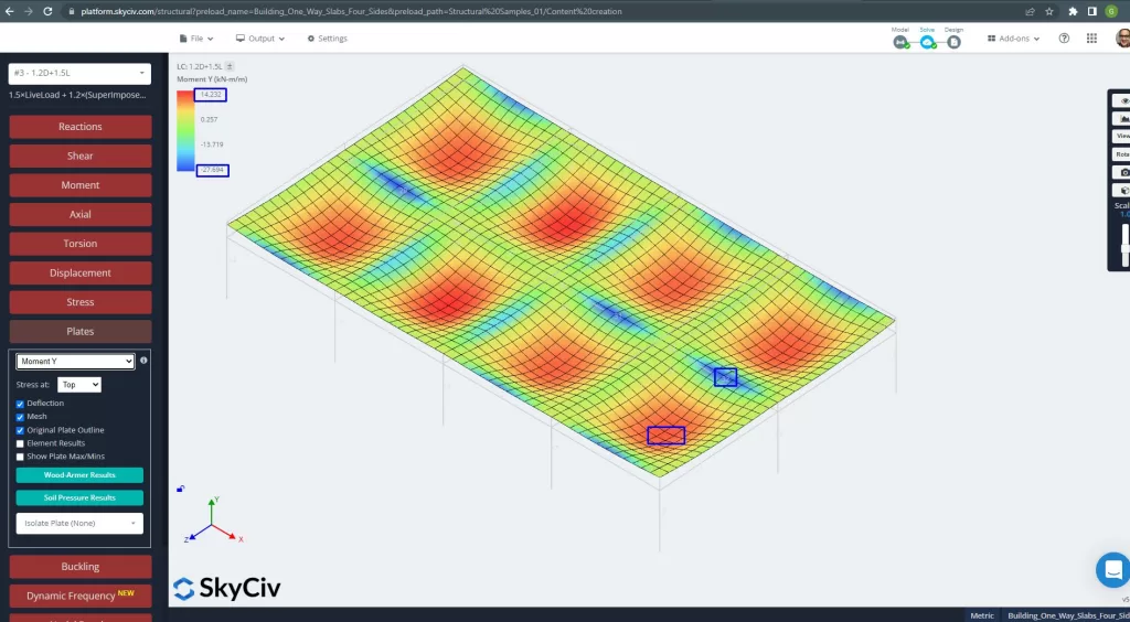 SkyCiv S3D Plate Design Module Results