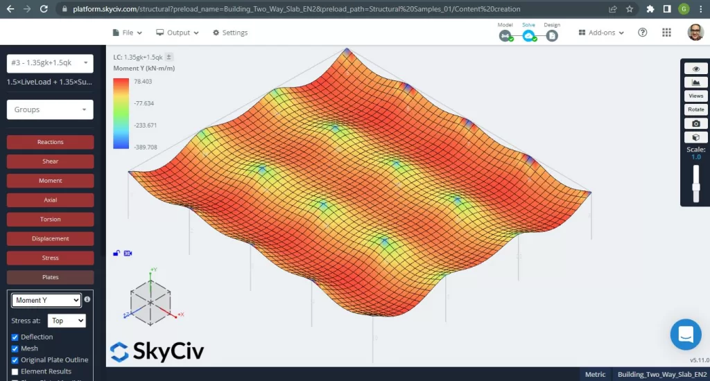 SkyCiv S3D Plate Design Module Results