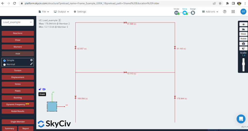 SkyCiv and Python Programming - Axial forces