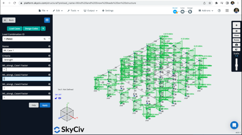 Apply wind loads to Structural 3D