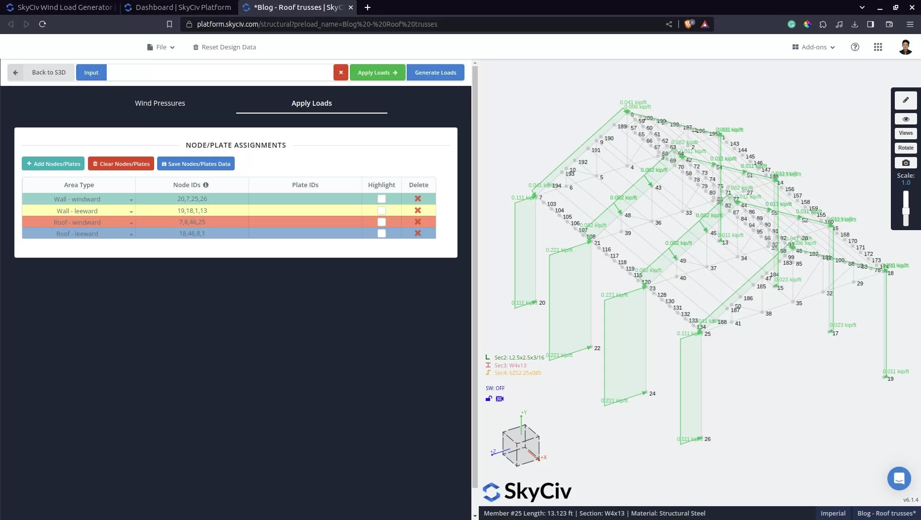Wind and Snow pressures in S3D Wind Load Full Calculation Reporting