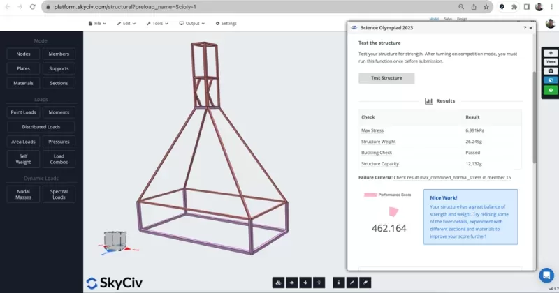 science-olympiad-skyciv-strucutral-modelling-example-1-800×456.png Balsa Wood Tower for Students, using the Science Olympiad App