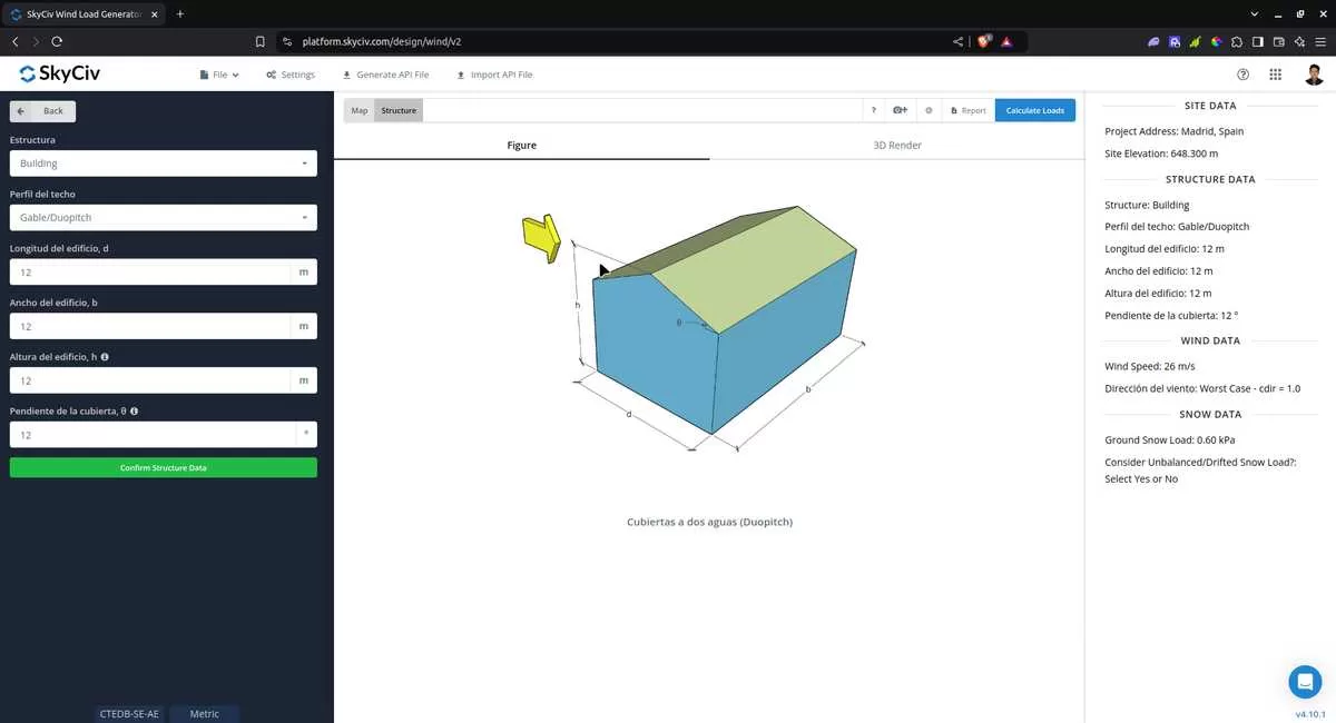 Wind Load Calculator Structura Input Parameters for CTE DB-SE