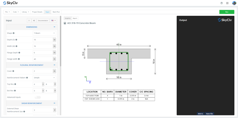 ACI 318-19 Concrete Beam Design