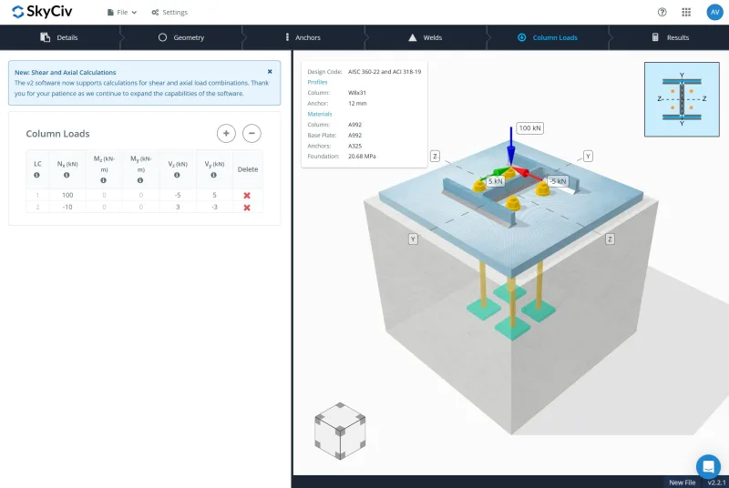Base Plate Design Update_Shear + Axial Loads