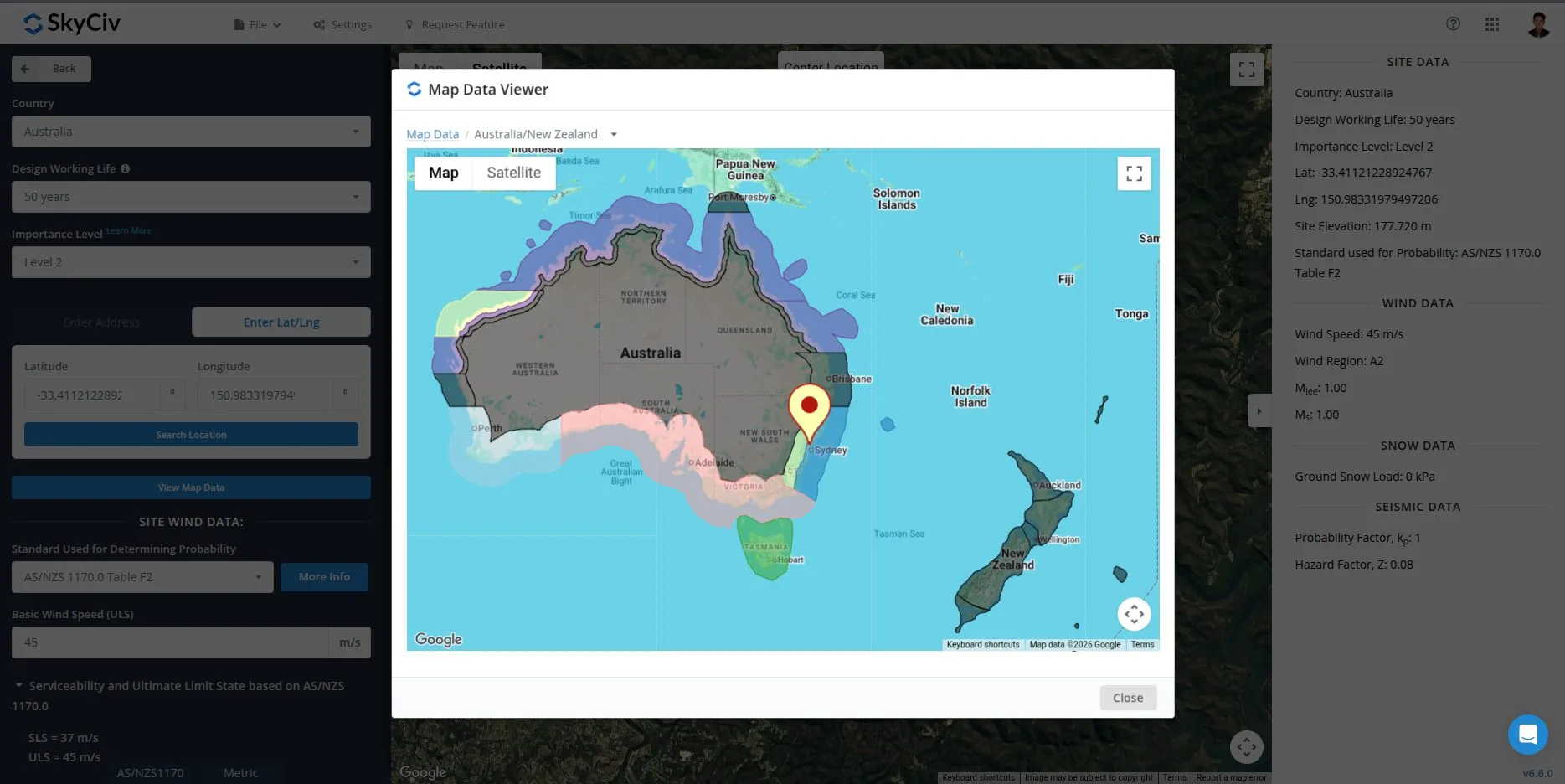 load-generator-wind-map SkyCiv Wind Speed Maps